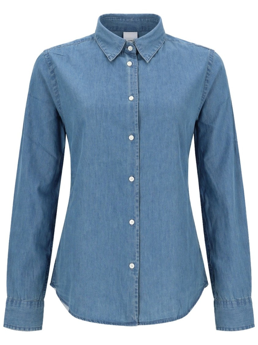 Aspesi Neutral Mod.5422 Tailored Curved Hem Shirt