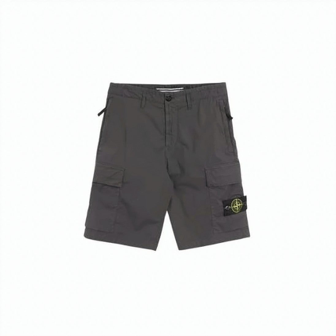 Stone Island Cargo-Style Shorts With Distinctive Patch And Utility Design