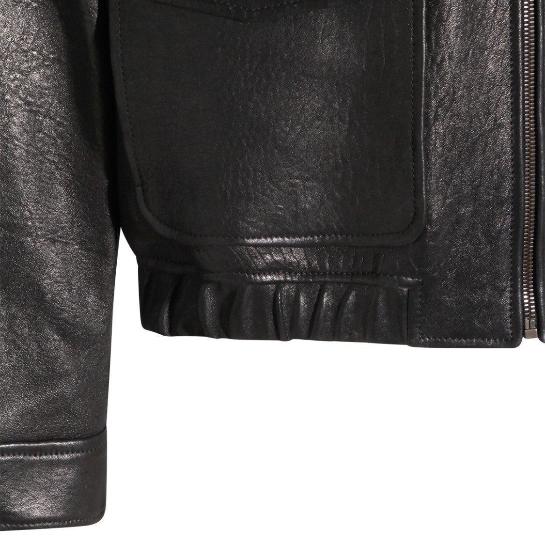 Saint Laurent Black Leather Zip Jacket