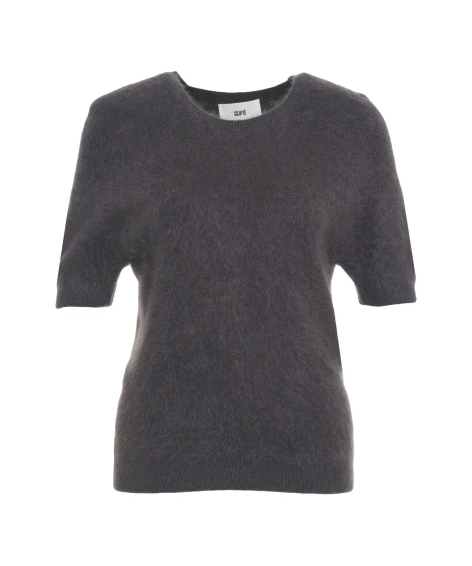 Solotre Fuzzy Texture Yak Wool Knit Sweater