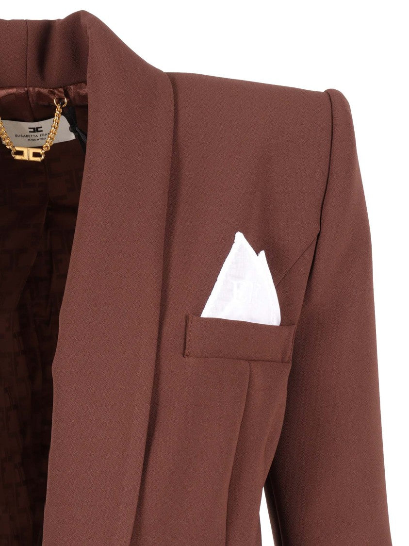 Elisabetta Franchi Structured Blazer And Flared Trousers Suit