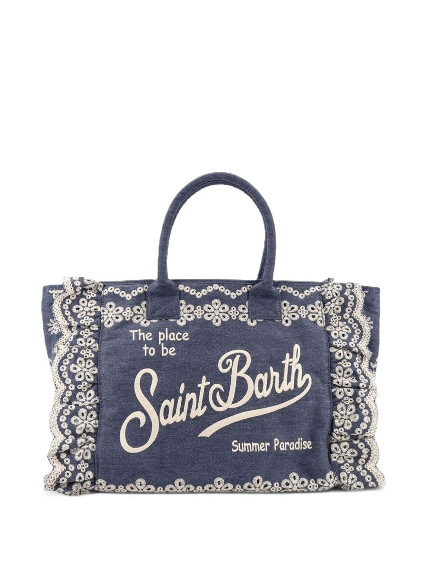 Mc2 Saint Barth Intricate Lace-Embroidered Rectangular Tote Bag