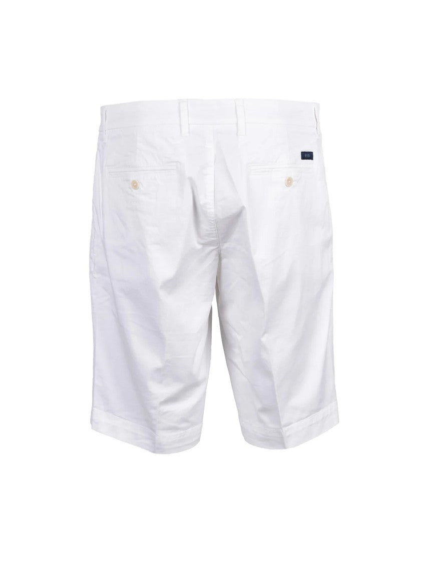 Fay White Cotton Elastane Bermuda Shorts