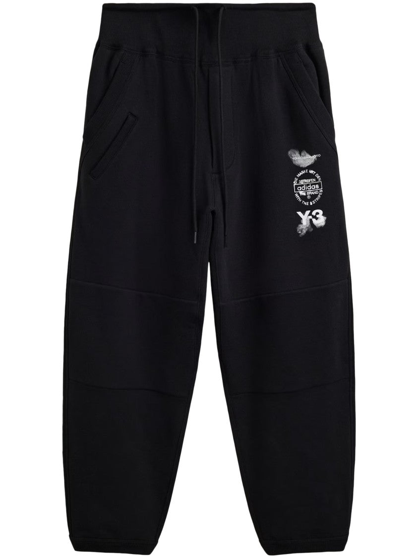Y-3 Relaxed Fit Cropped Trousers With Graphic Print