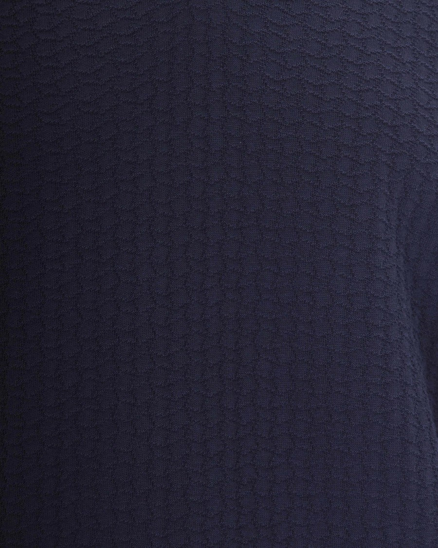 Boss Jacquard Knit Polo Shirt With Modern Johnny Collar