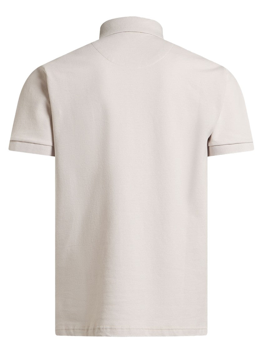 Etro Embroidered Monogram Beige Cotton Pique Polo Shirt