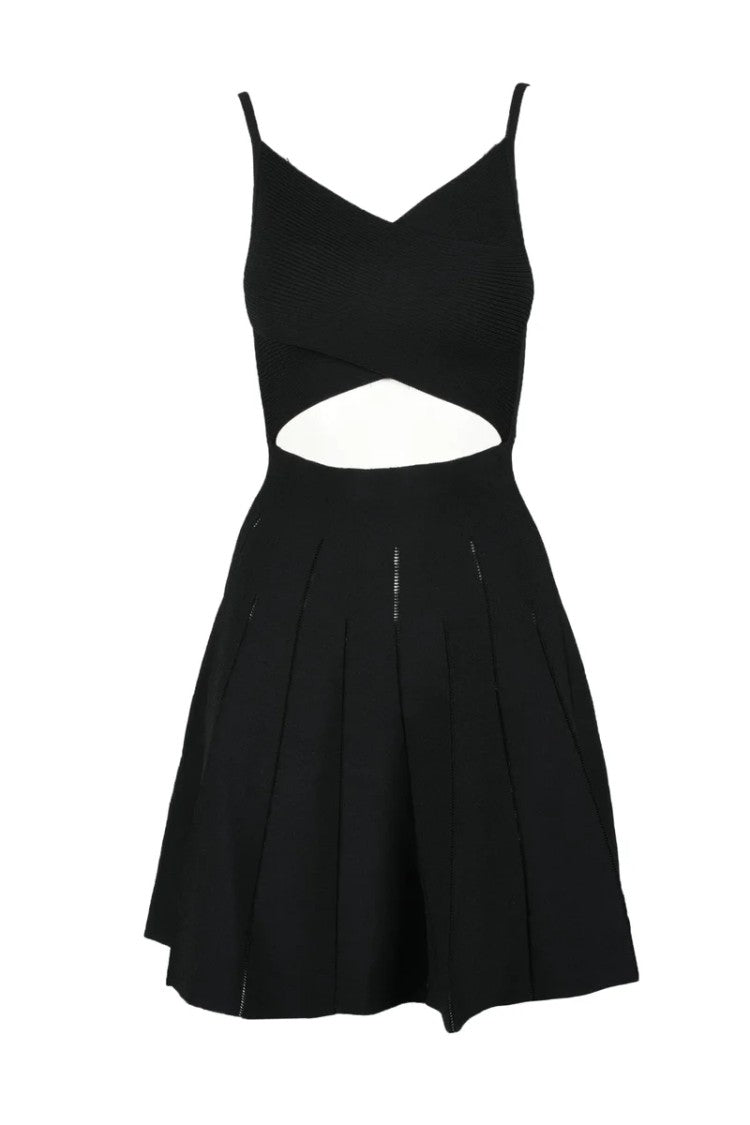 Pinko V-Neck Mini Dress With Cut-Out Waist