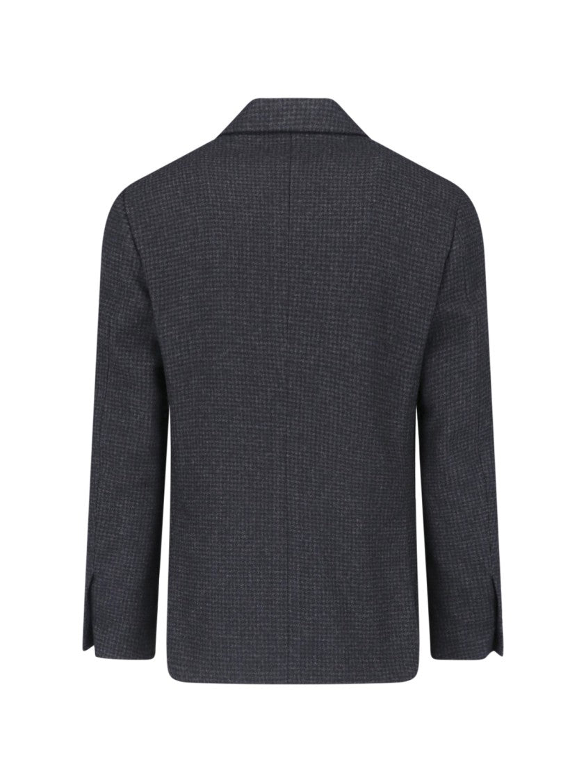 Lardini Black Cotton Single Breasted Blazer