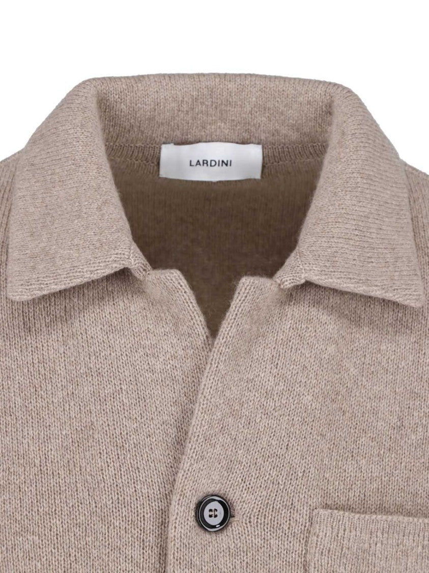 Lardini Beige Classic Collar Cashmere Jacket