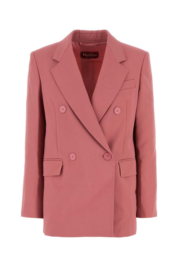 Mm Studio Pink Wool Lamella Blazer