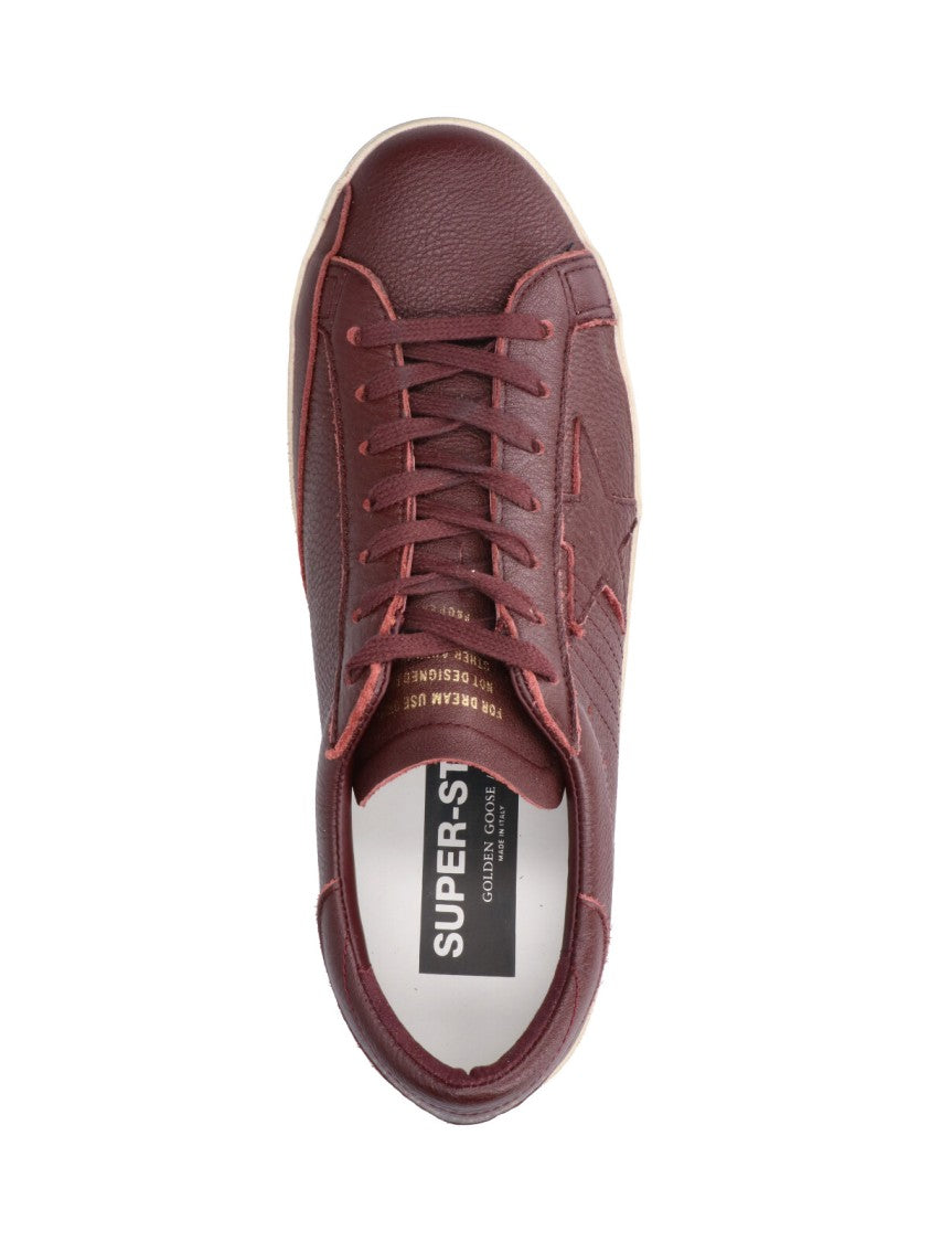 Golden Goose Bordeaux Leather Super-Star Sneakers