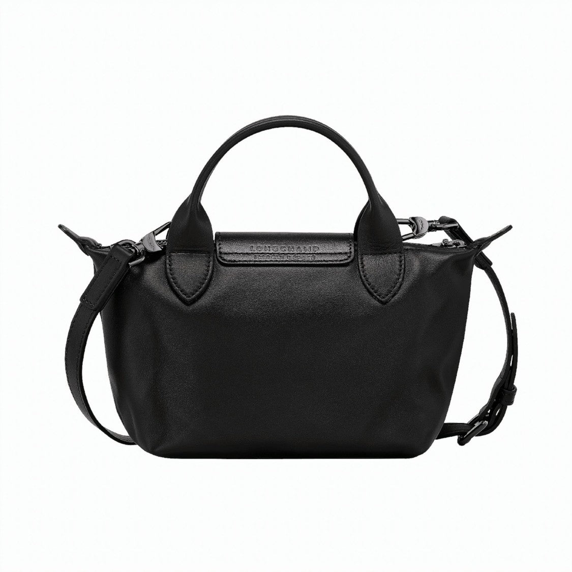 Longchamp Structured Black Calf Leather Mini Handbag