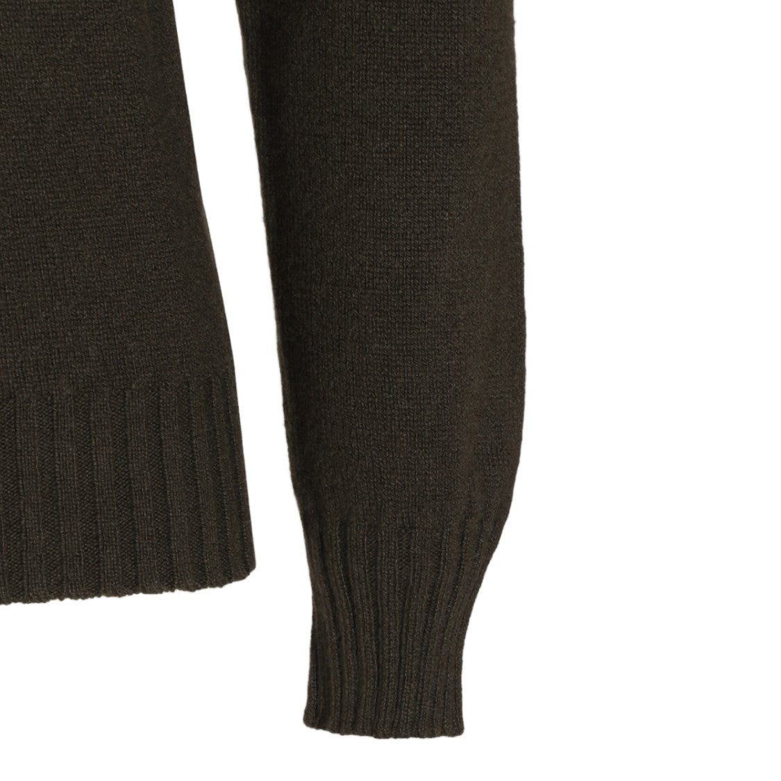 Piacenza Cashmere Brown Fitted Classic Crewneck Cashmere Sweater