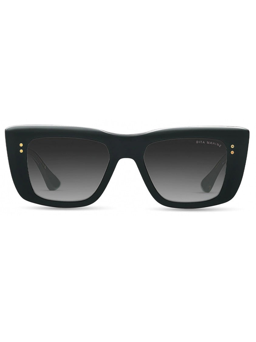 Dita Black Mahine Oversized Acetate Gold Sunglasses