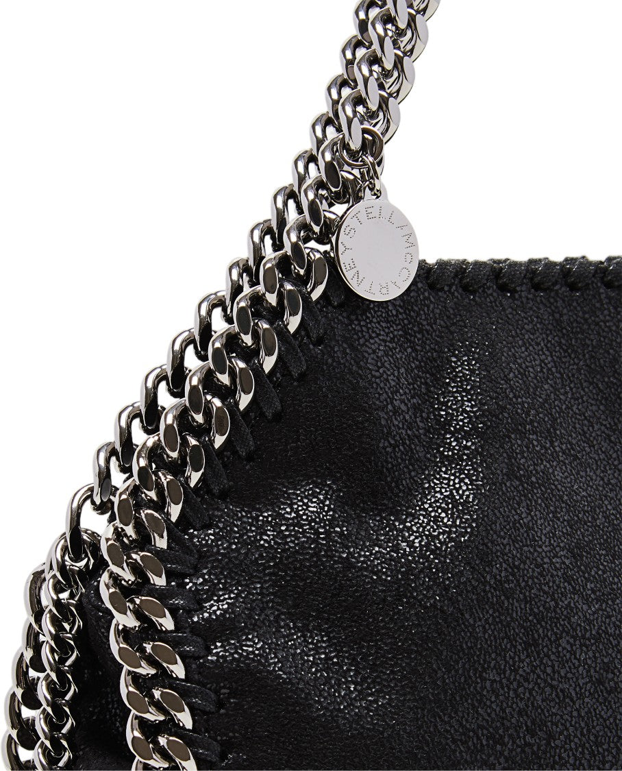 Stella Mccartney Black Falabella Mini Matte Shaggy Tote Bag