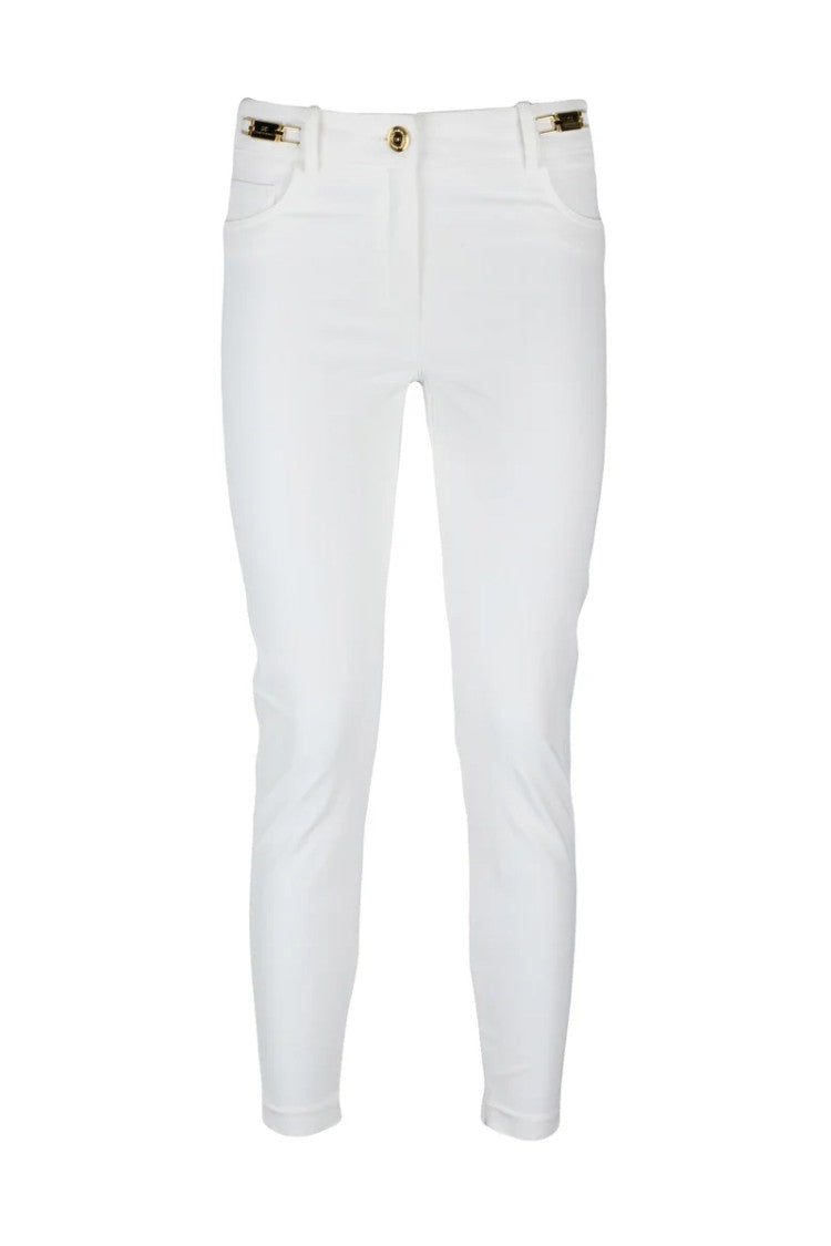 Elisabetta Franchi Slim-Fit Trousers With Gold-Tone Hardware Accents