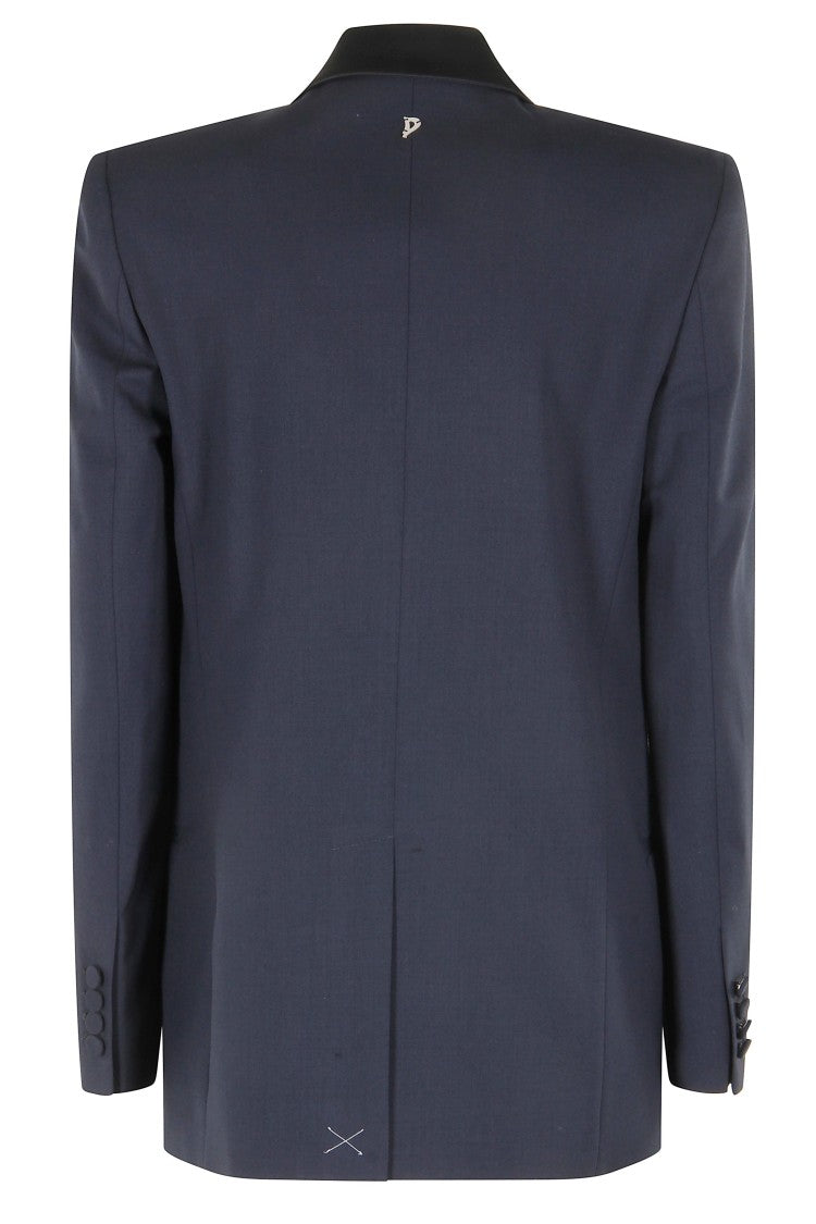 Dondup Double-Breasted Blazer With Satin Lapel