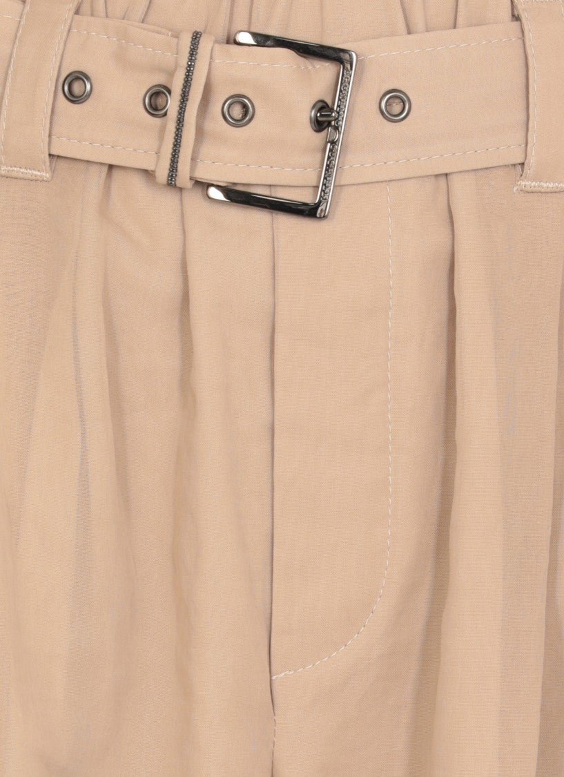 Brunello Cucinelli Beige Cotton Pants