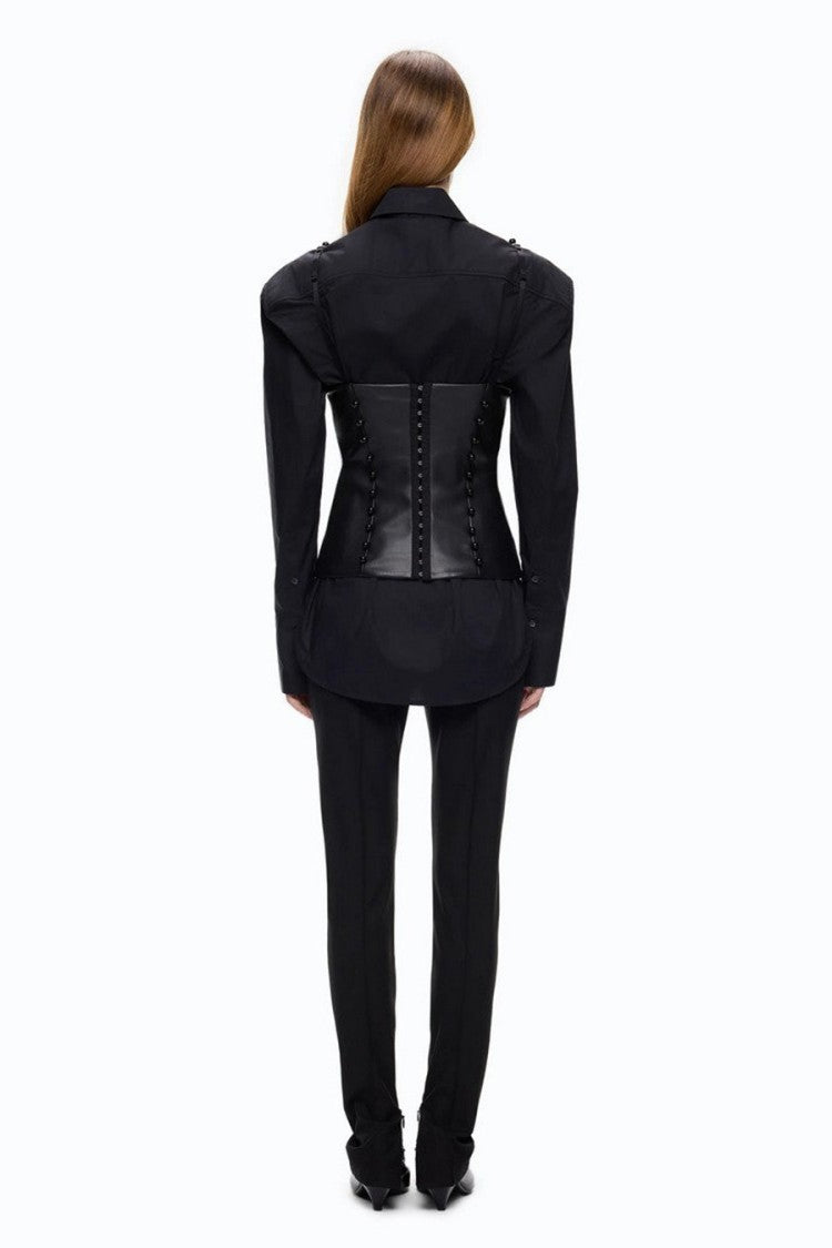 Pinko Black Beaded Corset Bustier Top