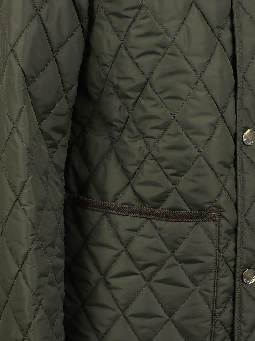Burberry Dark Green Diamond Quilting Corduroy Jacket