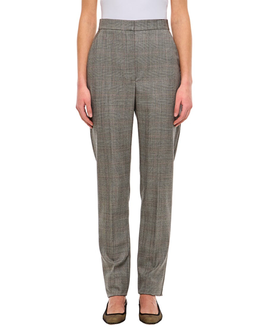 Alexander Mcqueen High-Waisted Slim Fit Pants With Multicolor Plaid Pattern