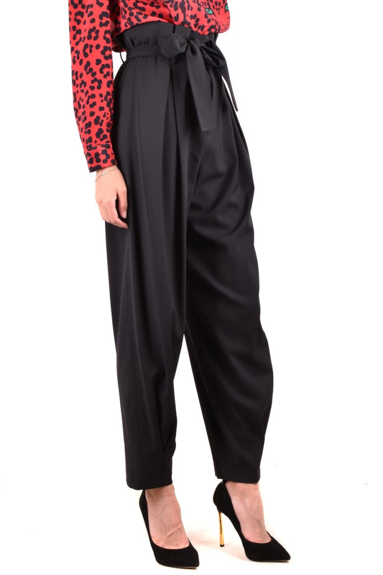 Red Valentino High-Waisted Paperbag Trousers With Wide Belt