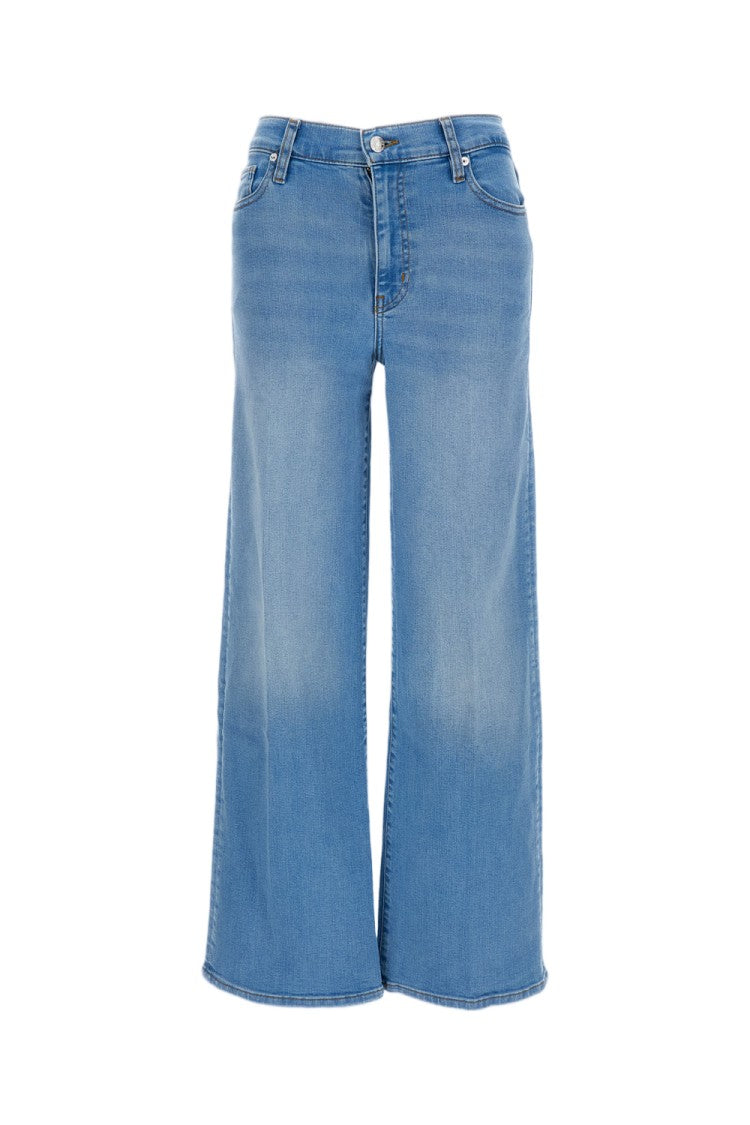 Frame Light Blue Le Slim Palazzo Cotton Jeans