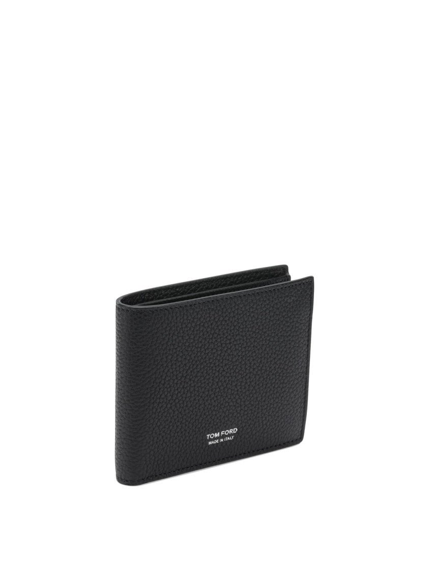 Tom Ford Textured Calf Leather Bifold Wallet With Embossed Logo