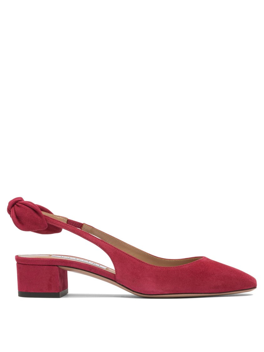 Aquazzura Red Suede Heeled Pumps