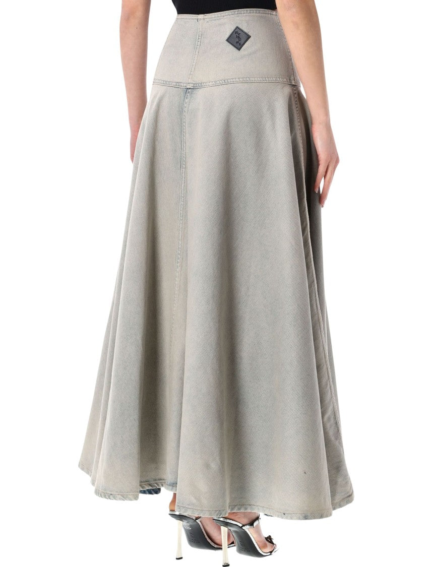 Haikure Thea High-Waisted Denim Maxi Skirt