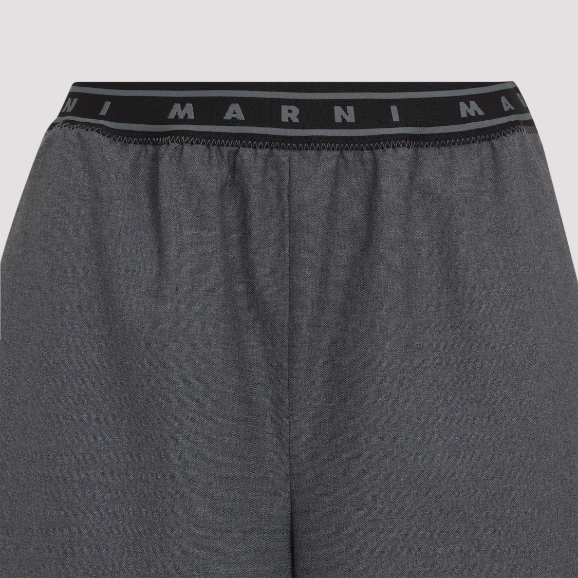 Marni Grey Elastic Waistband Wide-Leg Trousers