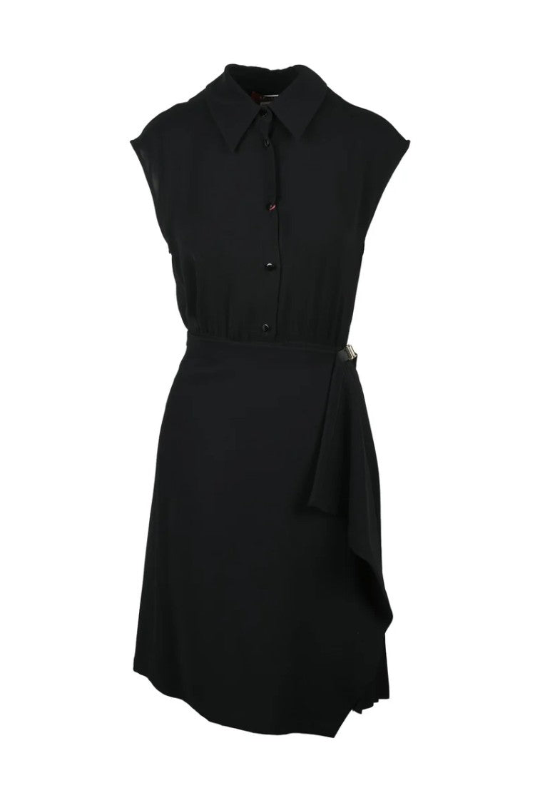 Max Mara Demetra Knee-Length Dress Double Skirt - Black