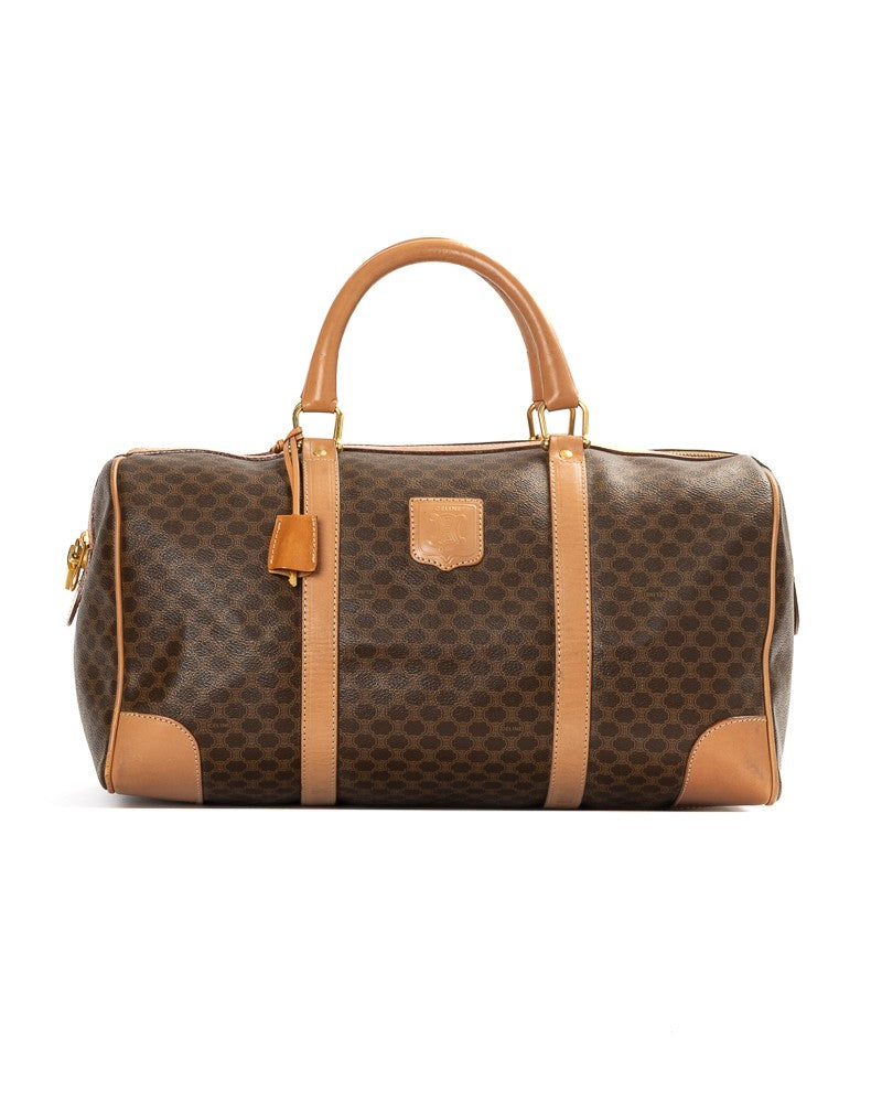 Celine Brown Macadam Medium Canvas Duffel Bag