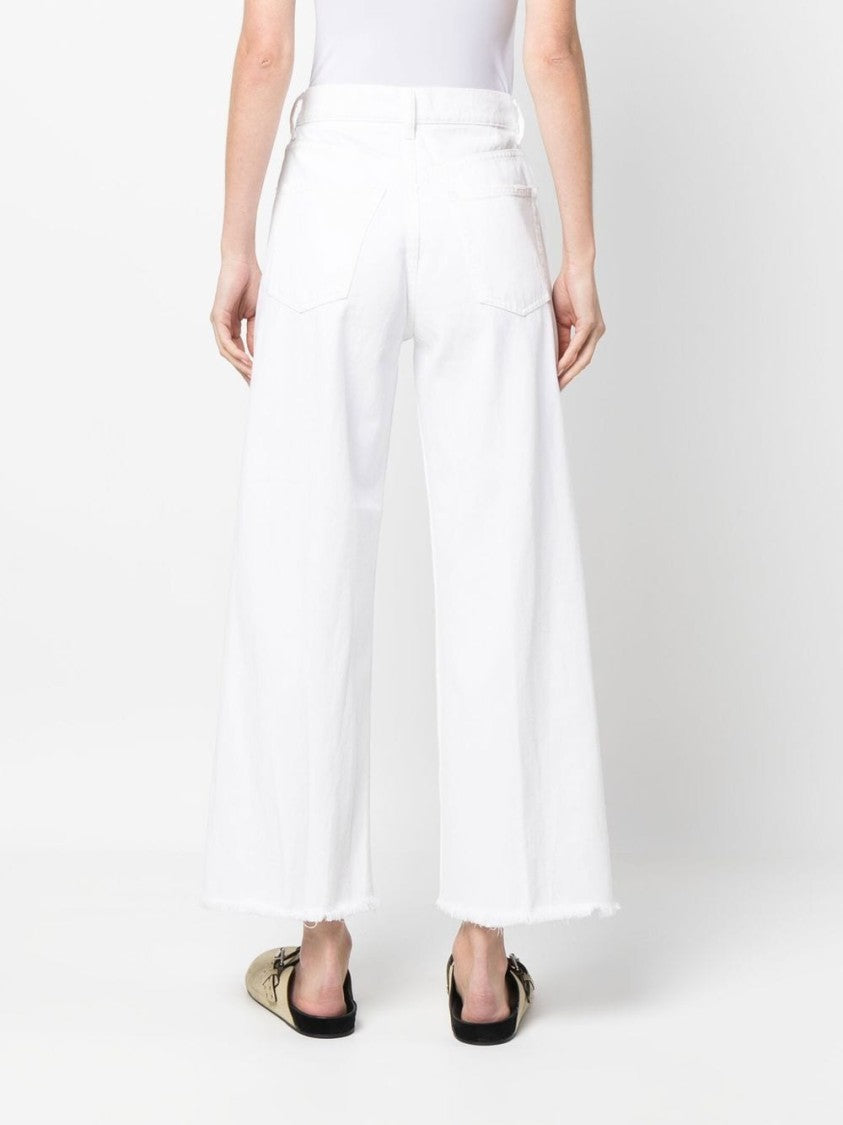 Polo Ralph Lauren White Cropped Wide-Leg Jeans