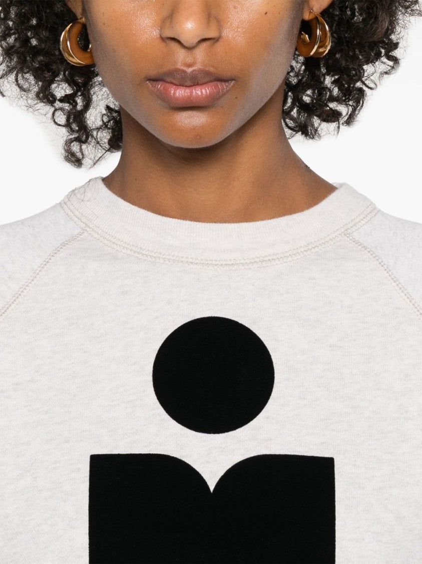 Isabel Marant Étoile Grey Crew Neck Bold Graphic Logo Sweater