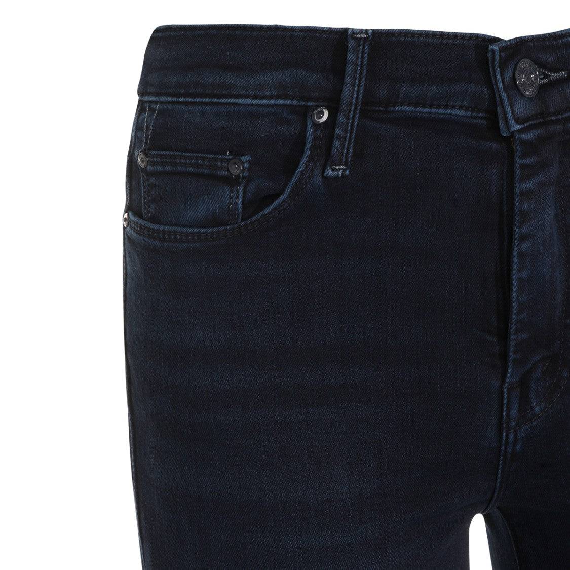 Mother Navy Blue High-Waisted Wide-Leg Jeans
