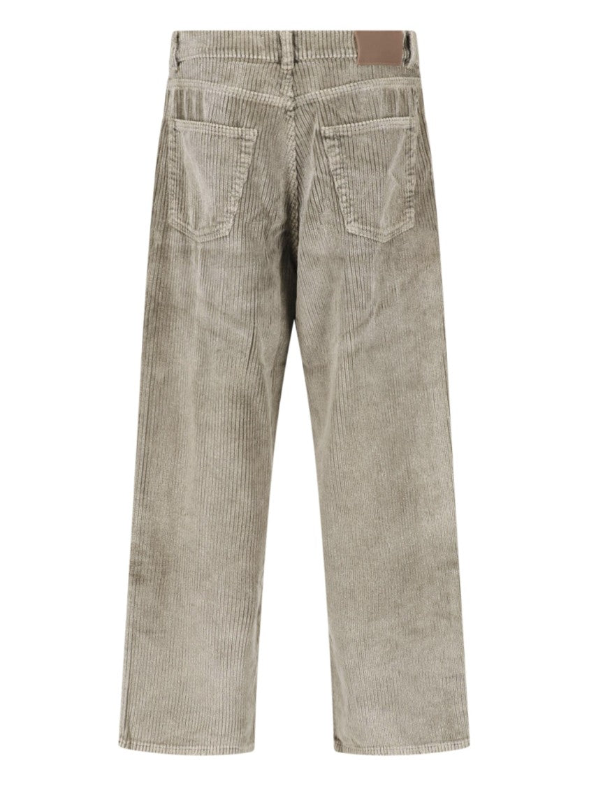 Our Legacy Wide-Cut Straight-Leg Corduroy Pants With Textured Ribbing