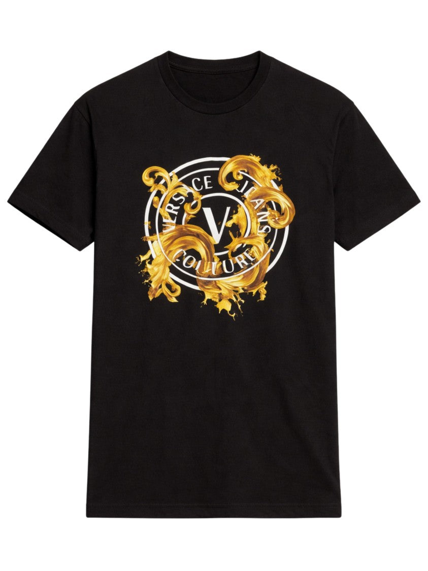 Versace Jeans Couture Black Gold Baroque Print T-Shirt