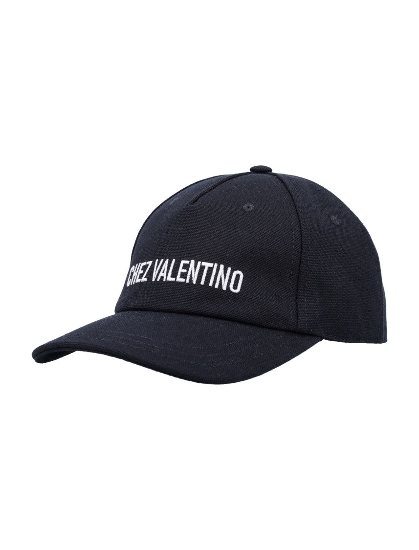 Valentino Garavani Curved Brim Black Baseball Cap