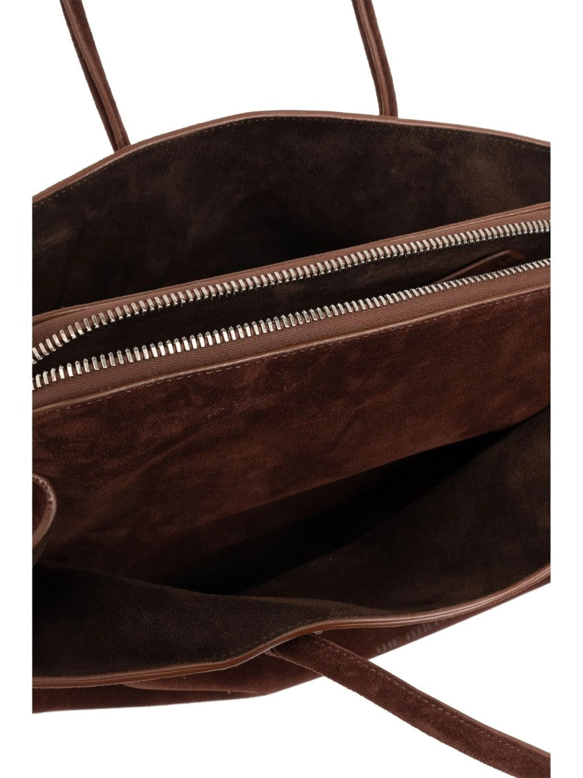 The Attico La Passeggiata Medium Slouchy Suede Handbag - Brown