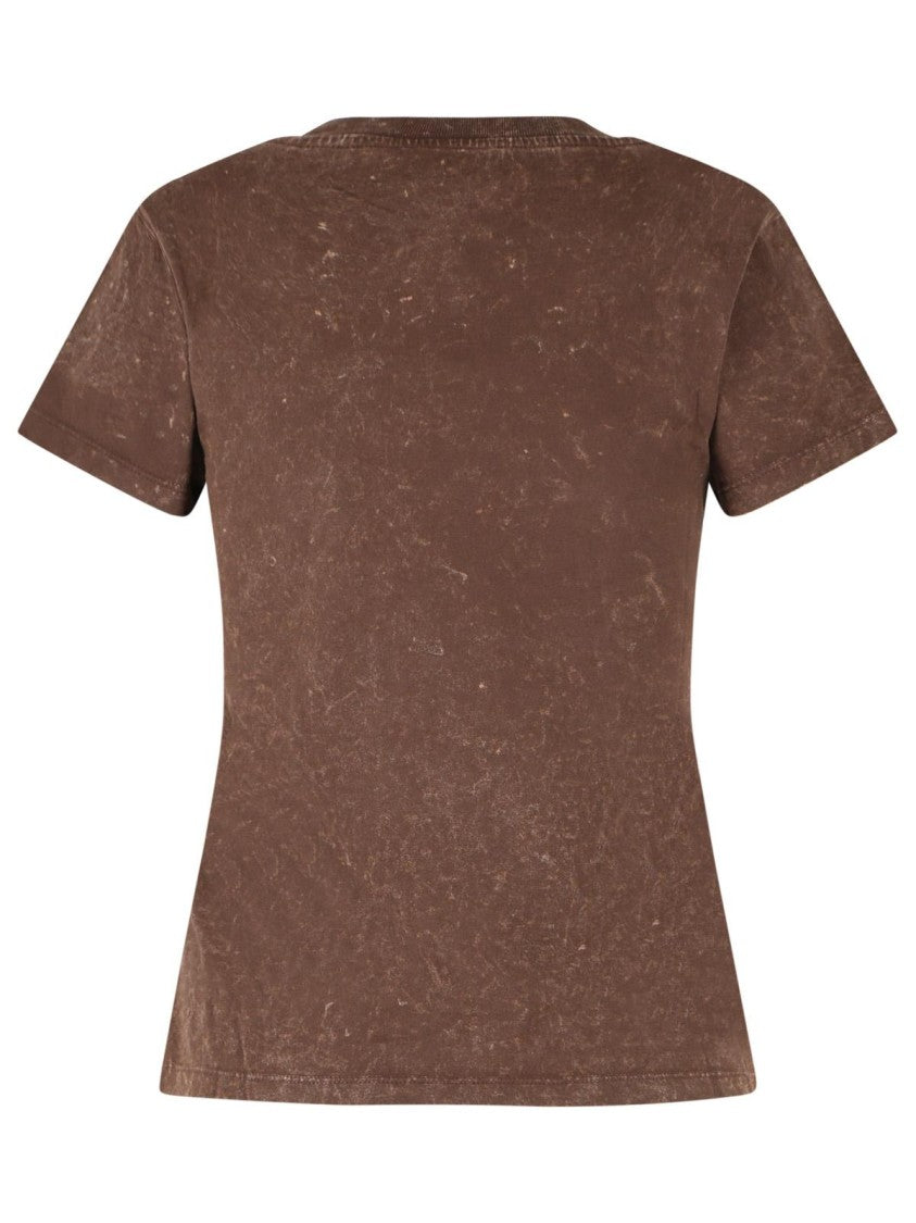 Ganni Brown Cotton T-Shirt