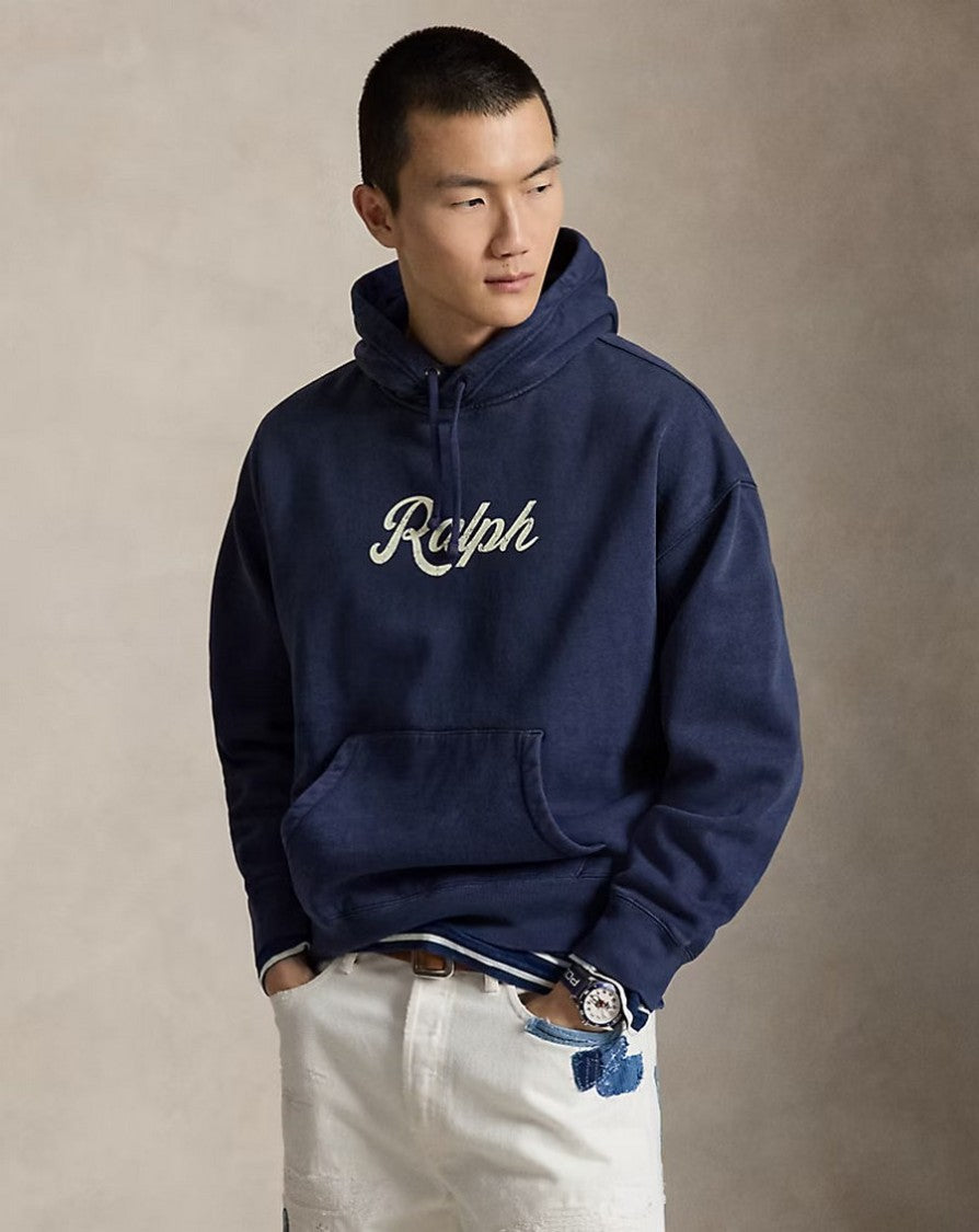 Polo Ralph Lauren Navy Washed Script Pullover Hoodie