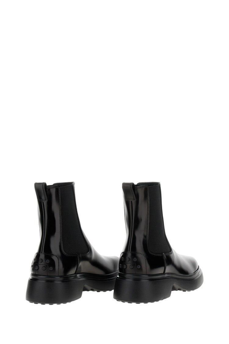 Tod's Black Gommini Calfskin Leather Ankle Boots