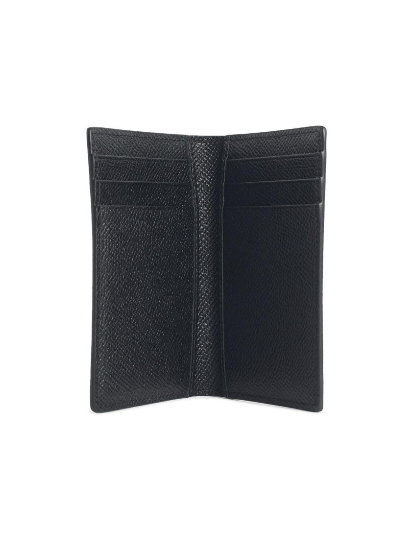 Dolce & Gabbana 'Fold' Black Dauphine Leather Card Holder