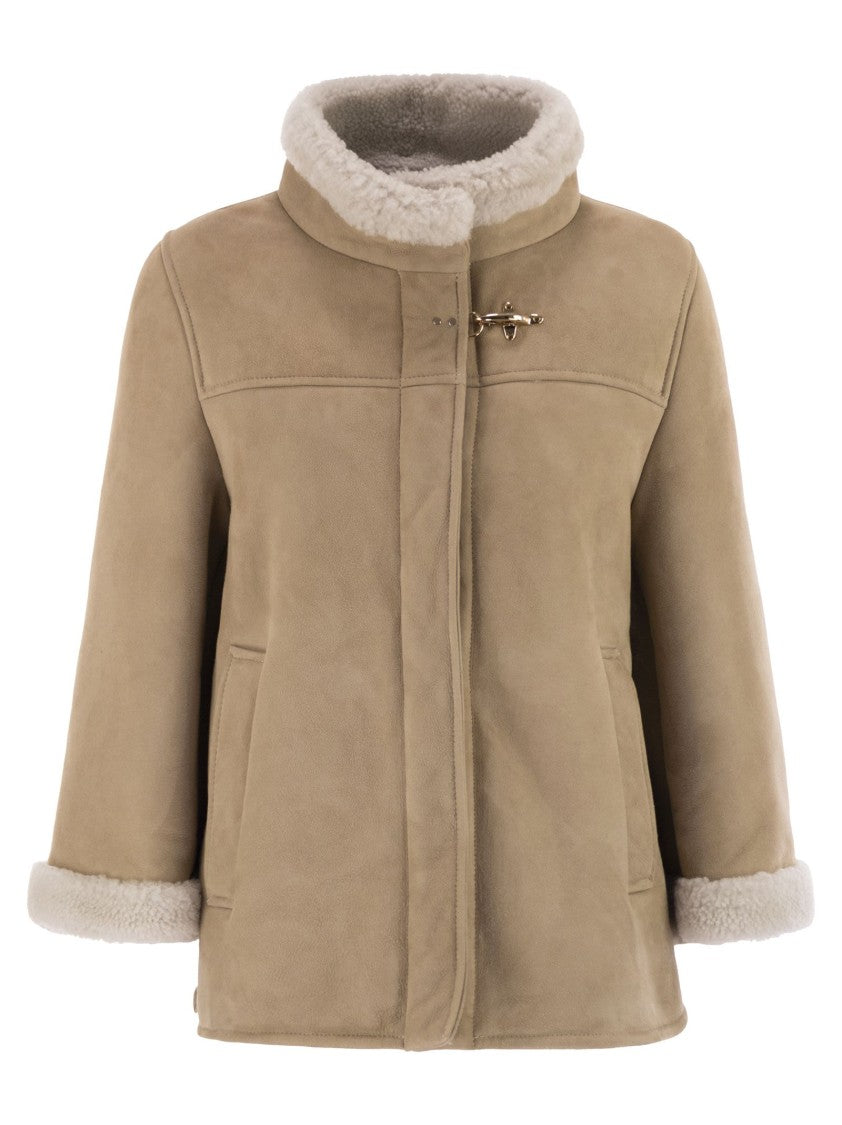 Fay Structured Sheepskin Coat