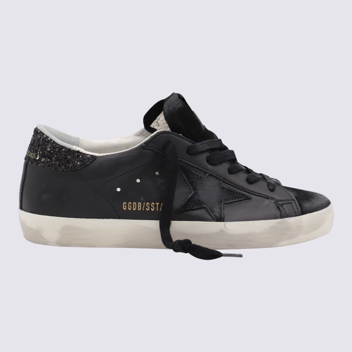 Golden Goose Black Leather Super Star Sneakers