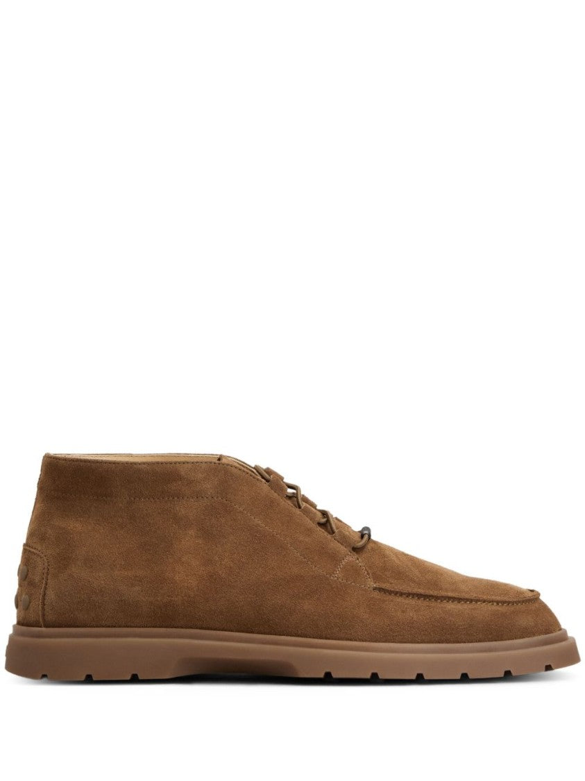 Tod's Moc Toe Lace-Up Suede Shoes