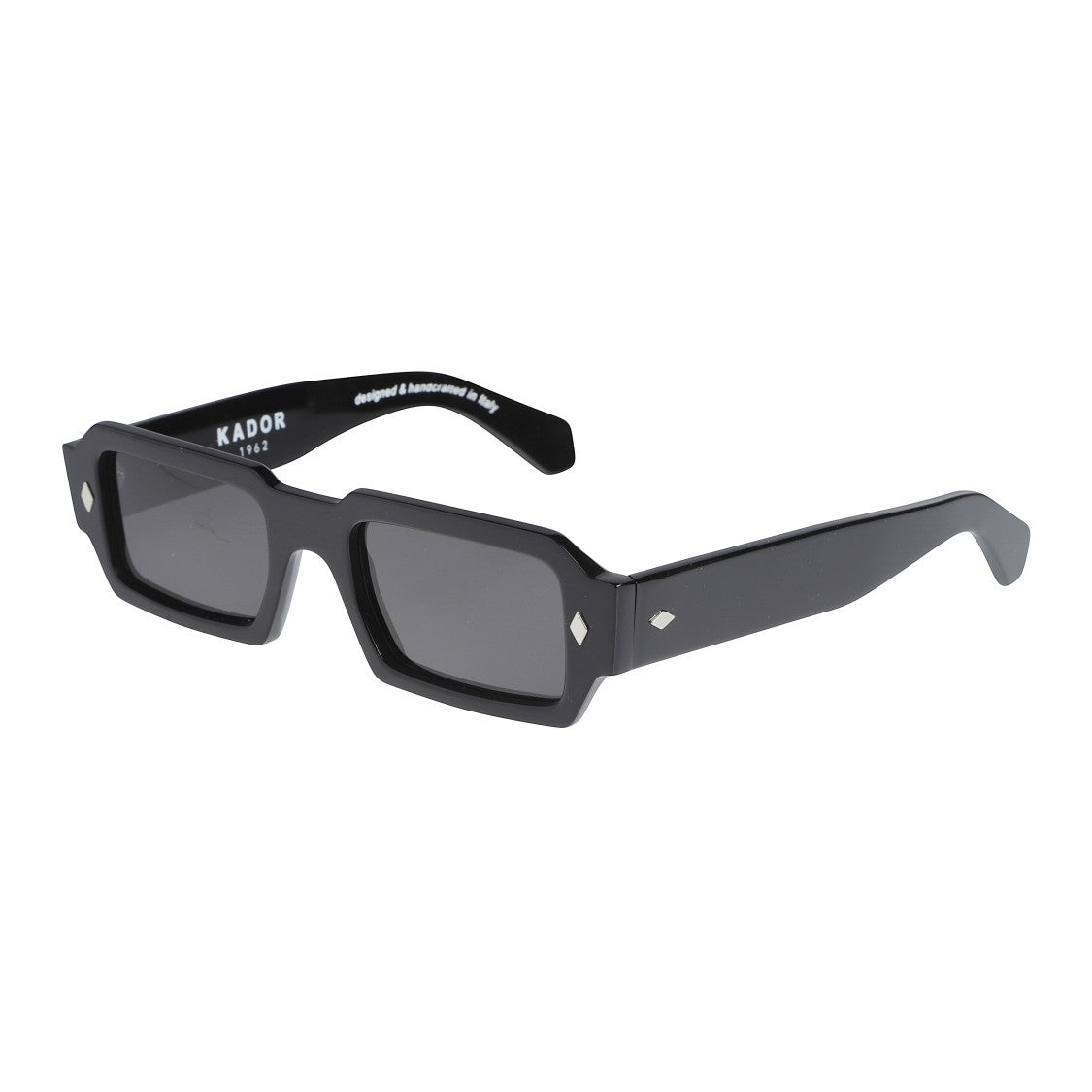 Kador Rock Star Bold Rectangular Sunglasses With Glossy Black Finish