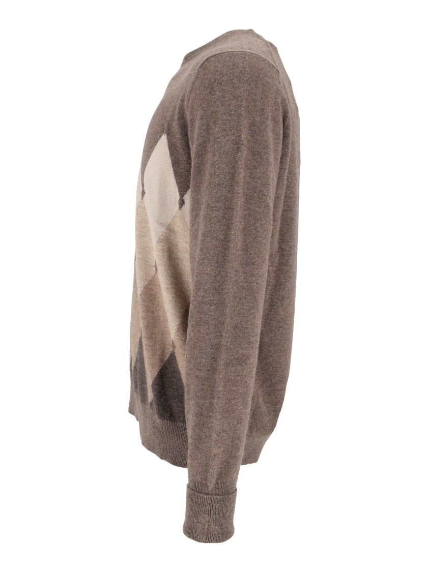 Ballantyne Argyle Cashmere Crew Neck Sweater