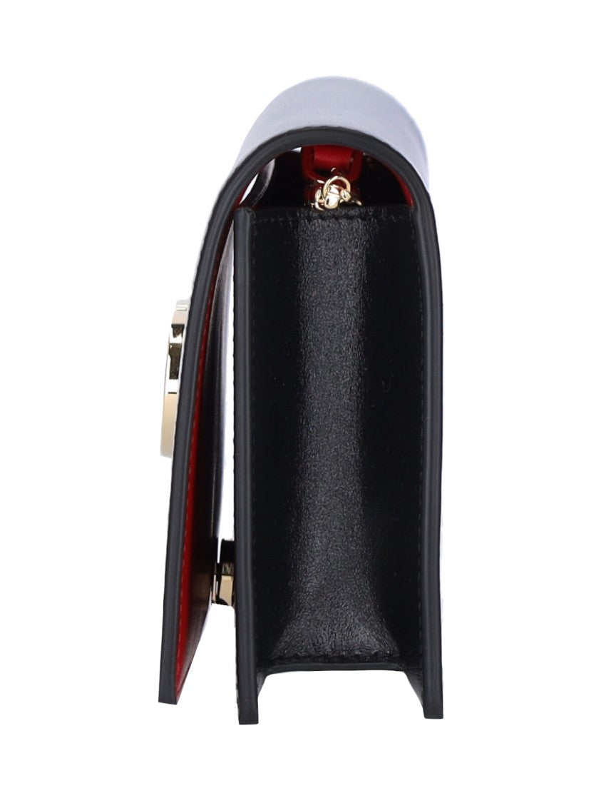 Ferragamo Black Mini Gancini Brushed Leather Bag
